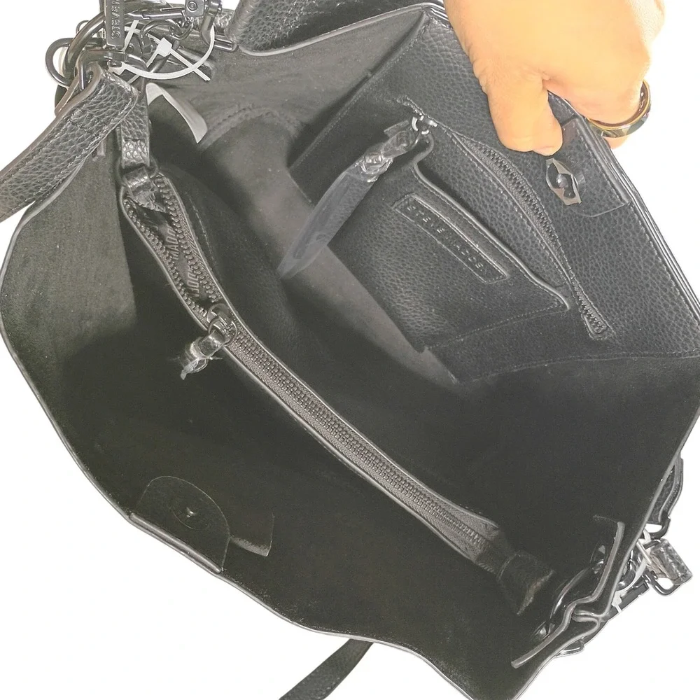 Steve Madden BKOLTT Hobo Bag Womens Black NEW Studded Strap Crossbody Purse